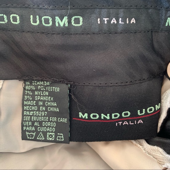 NWT Mondo Uomo Italia Shimmery Soft Pleated Fine Wale Corduroy Cuff Pants 34x34 - Picture 9 of 11